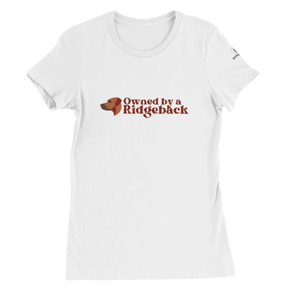 Premium Women's Crewneck T-shirt with Rhodesian Ridgeback dog slogan - Hobbster