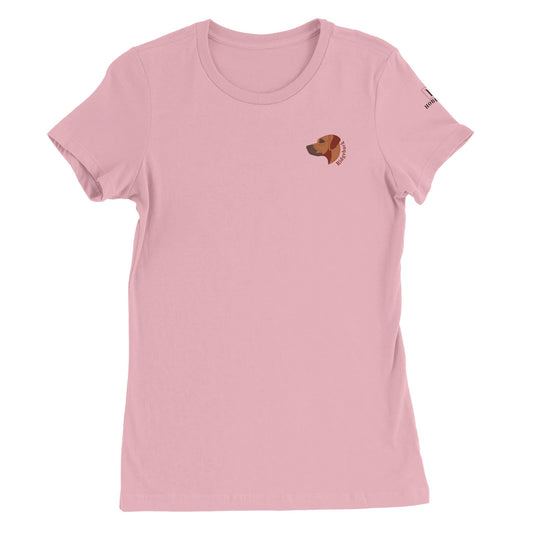 Premium Women's Crewneck T-shirt with Rhodesian Ridgeback logo - Hobbster