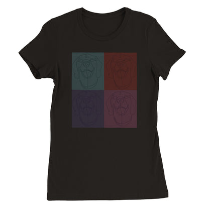 Premium Women's Crewneck T-shirt with Rhodesian Ridgeback tile effect design - Hobbster