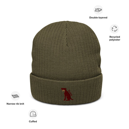 Ribbed beanie hat featuring embroidered Boxer dog logo - Hobbster