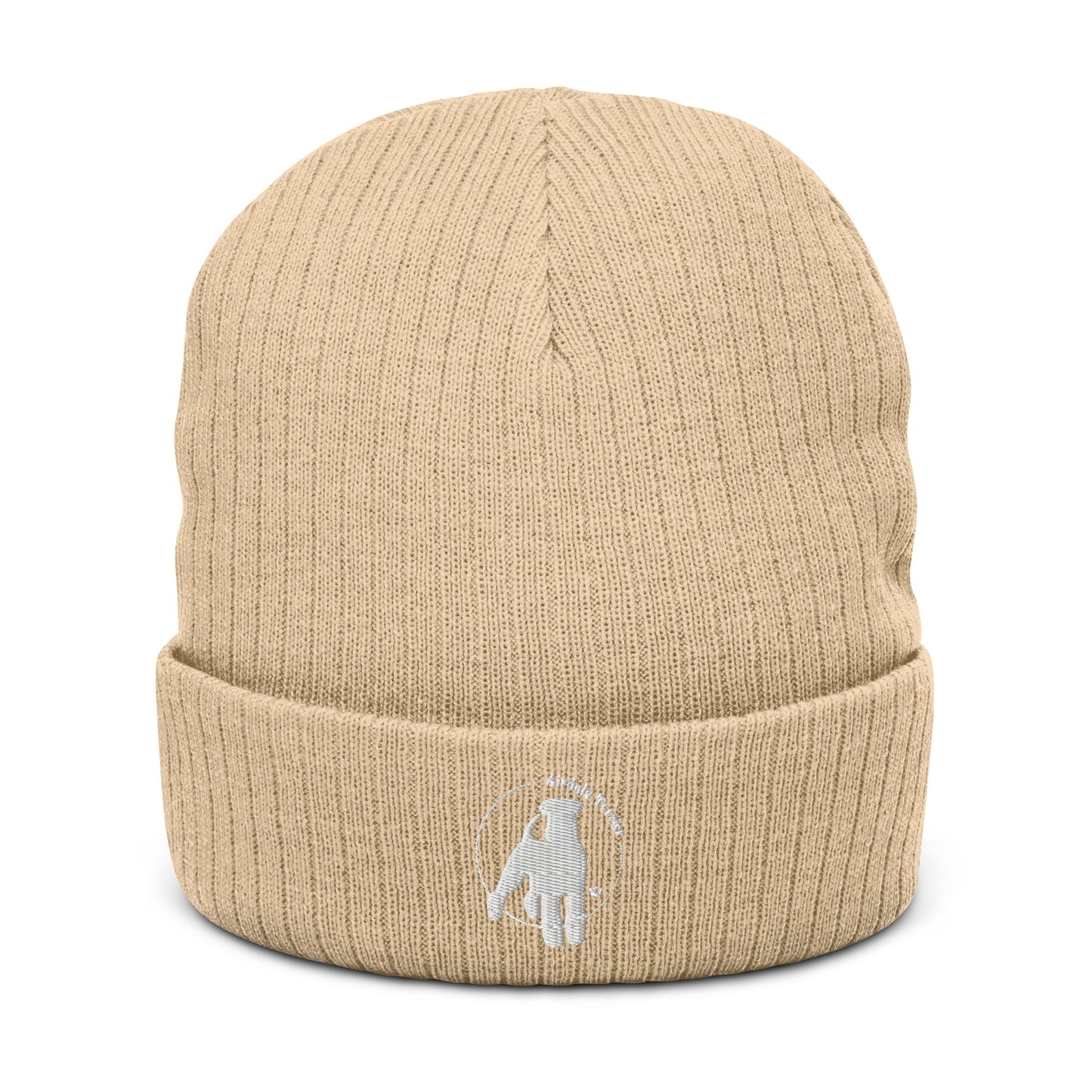 Ribbed Knit Beanie Featuring Embroidered Airedale Terrier Logo - Hobbster