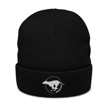 Ribbed knit beanie Featuring Embroidered Greyhound Logo - Hobbster