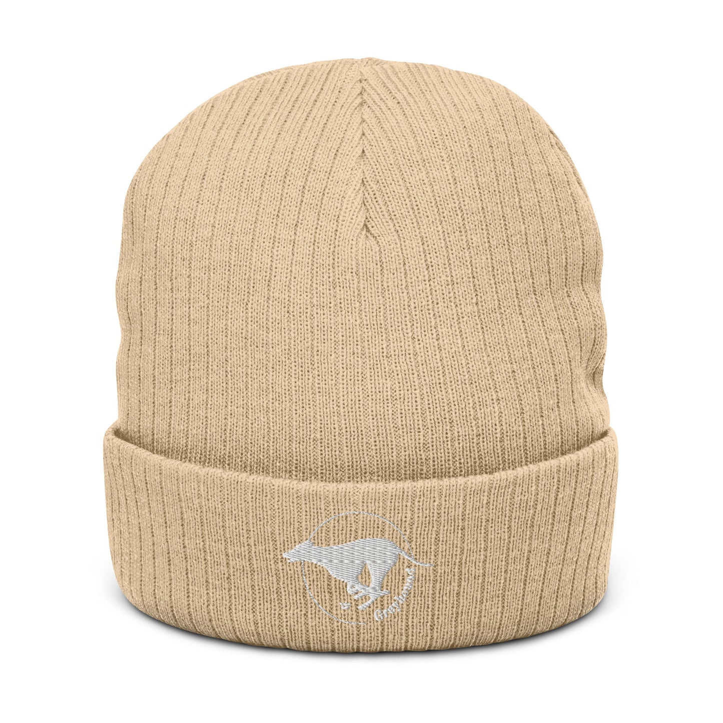 Ribbed knit beanie Featuring Embroidered Greyhound Logo - Hobbster