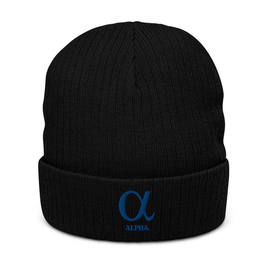 Ribbed knit beanie with Alpha logo - Hobbster
