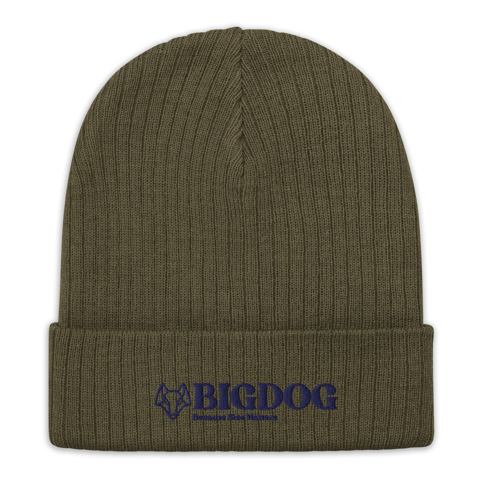 Ribbed knit beanie with Big Dog Slogan - Hobbster