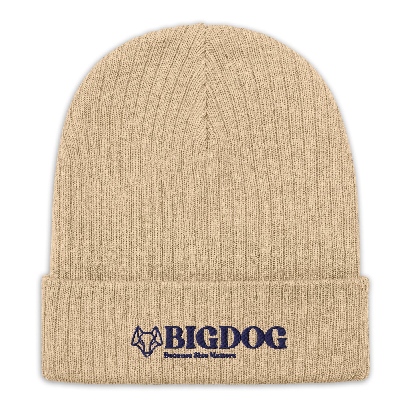 Ribbed knit beanie with Big Dog Slogan - Hobbster