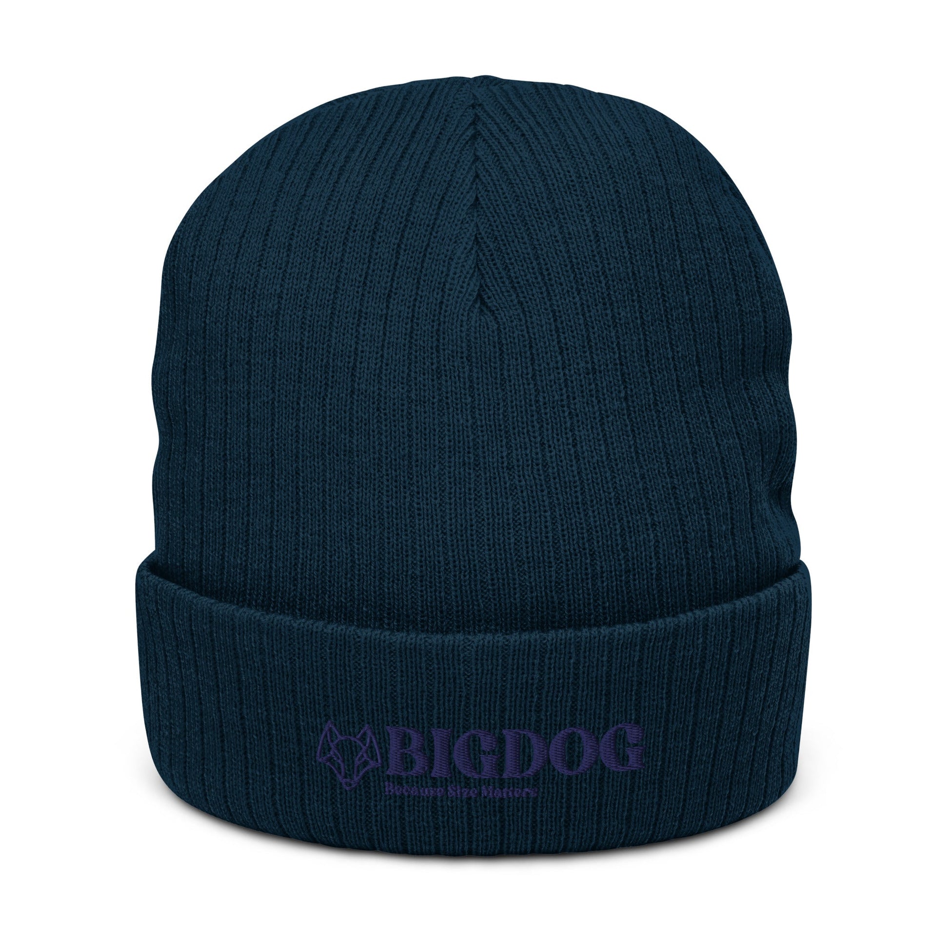 Ribbed knit beanie with Big Dog Slogan - Hobbster