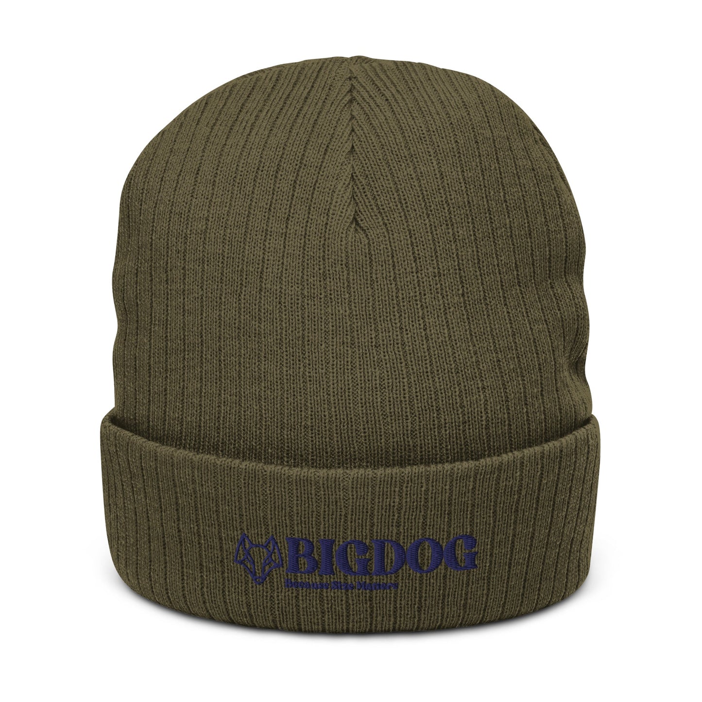 Ribbed knit beanie with Big Dog Slogan - Hobbster