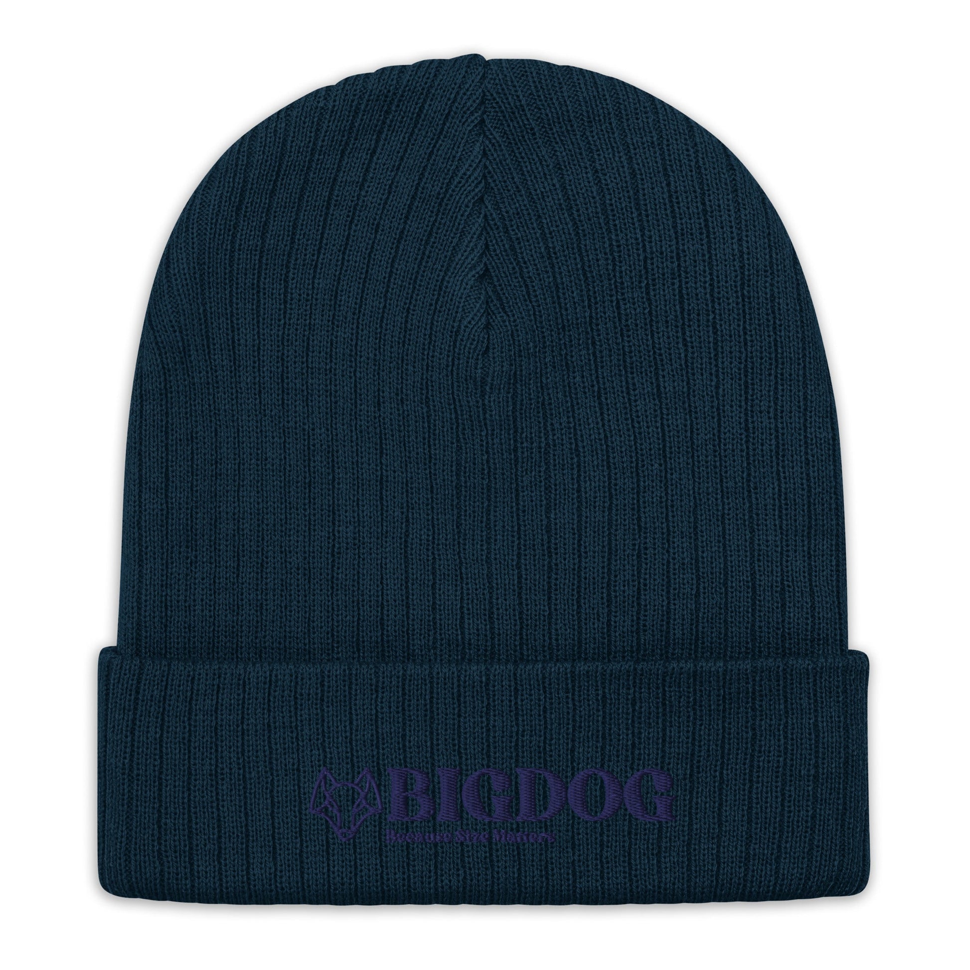 Ribbed knit beanie with Big Dog Slogan - Hobbster