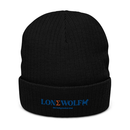 Ribbed knit beanie with Lone Wolf Logo - Hobbster