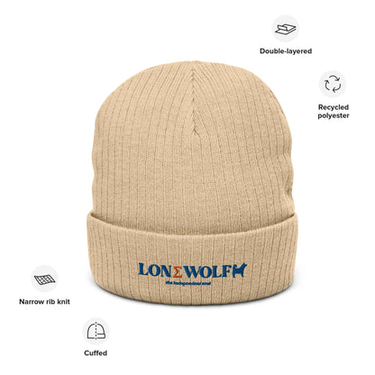 Ribbed knit beanie with Lone Wolf Logo - Hobbster