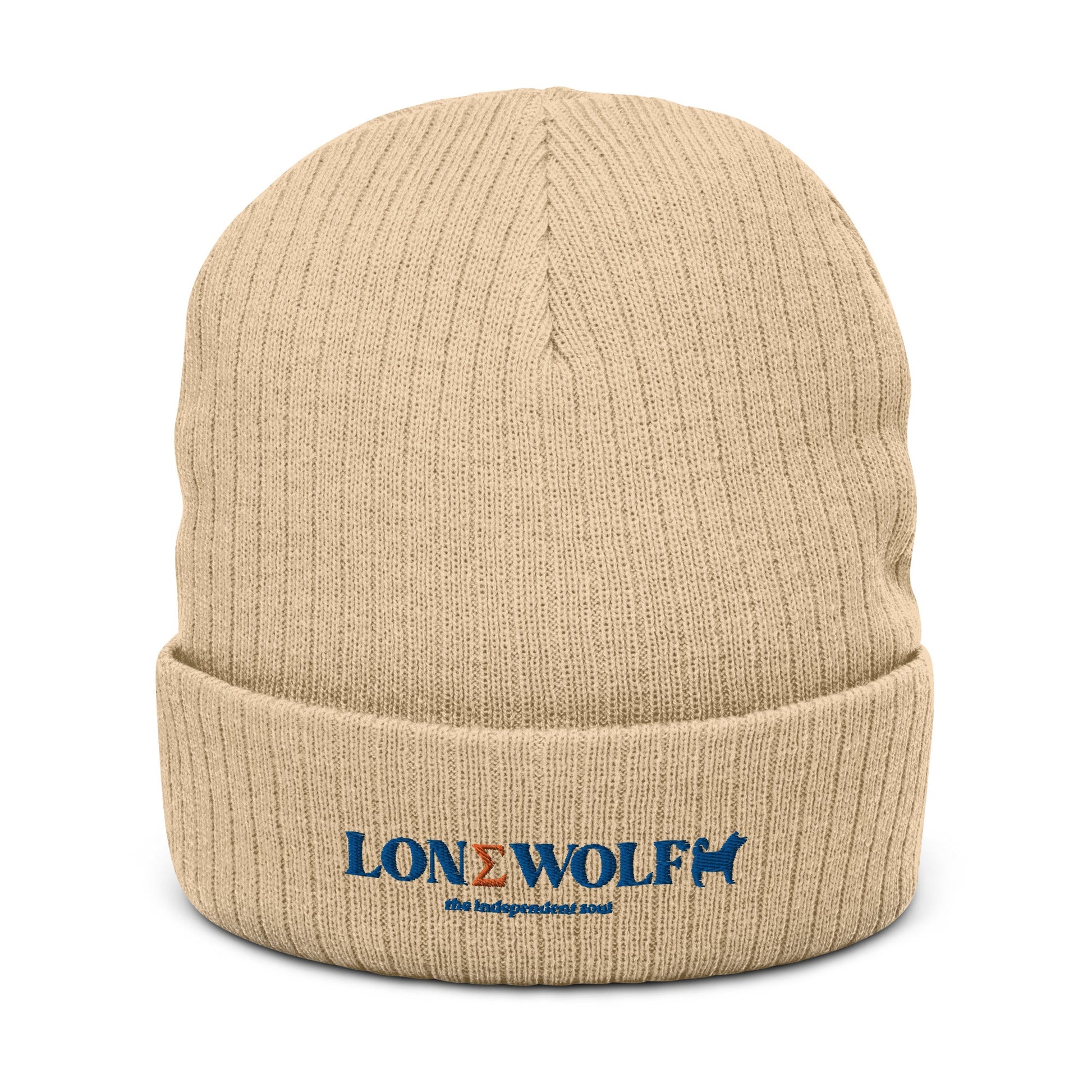 Ribbed knit beanie with Lone Wolf Logo - Hobbster