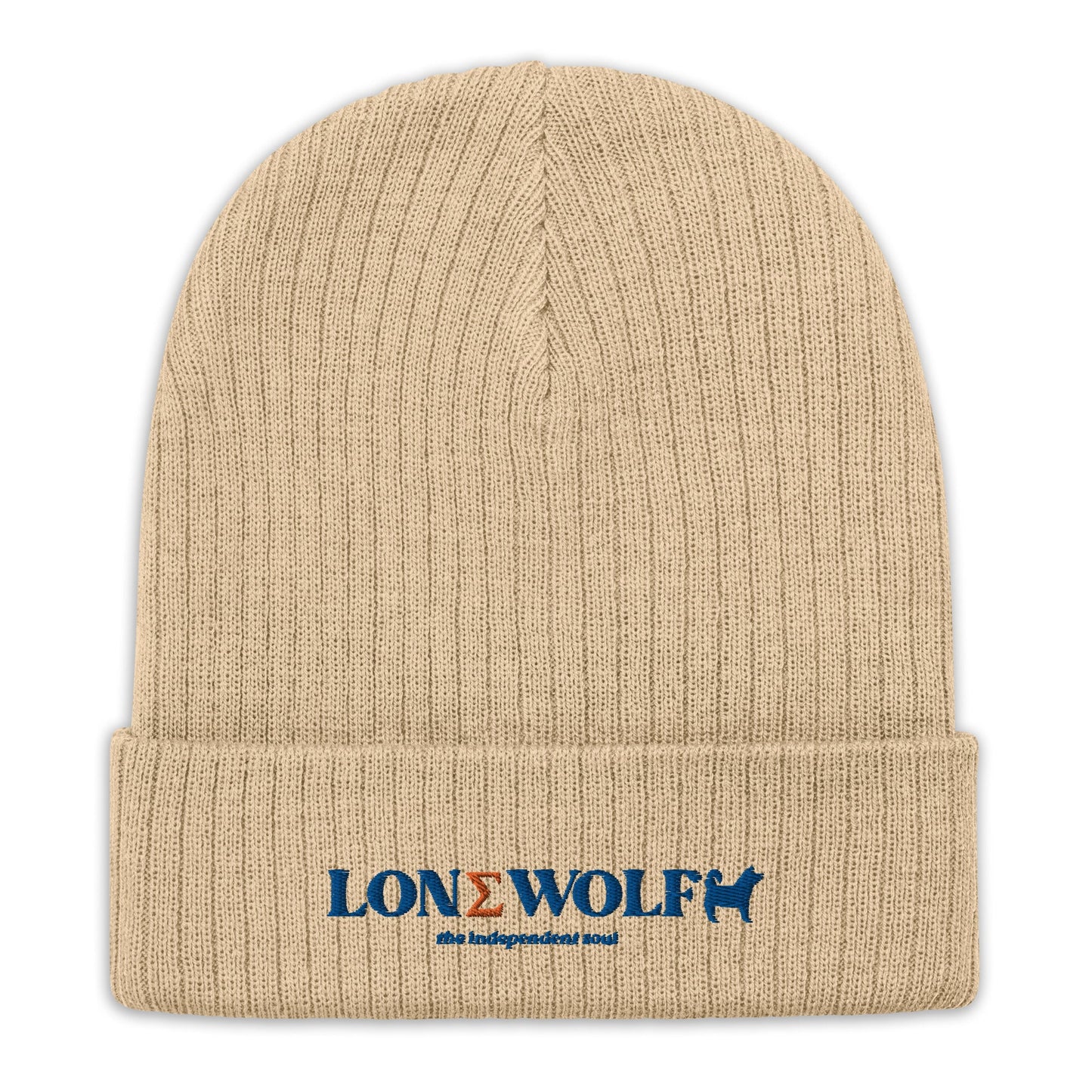 Ribbed knit beanie with Lone Wolf Logo - Hobbster