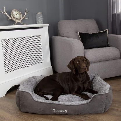 Scruffs Chester Box Bed Grey XLarge [90 x 70cm] - Hobbster