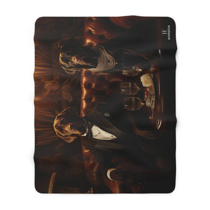 Sherpa Fleece Blanket Featuring an Art Deco Labrador Design - Hobbster