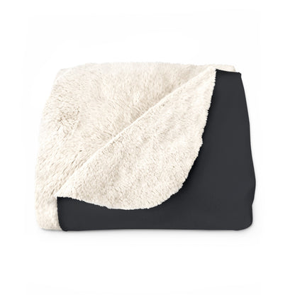 Sherpa Fleece Blanket in White with vintage German Short Haired Pointer design - Hobbster