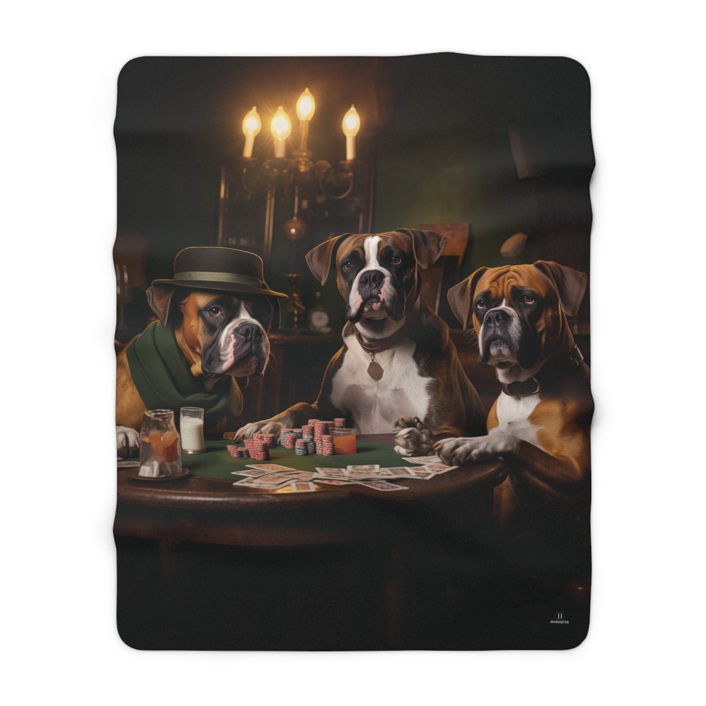 Sherpa Fleece Blanket with vintage Boxer dog design - Hobbster