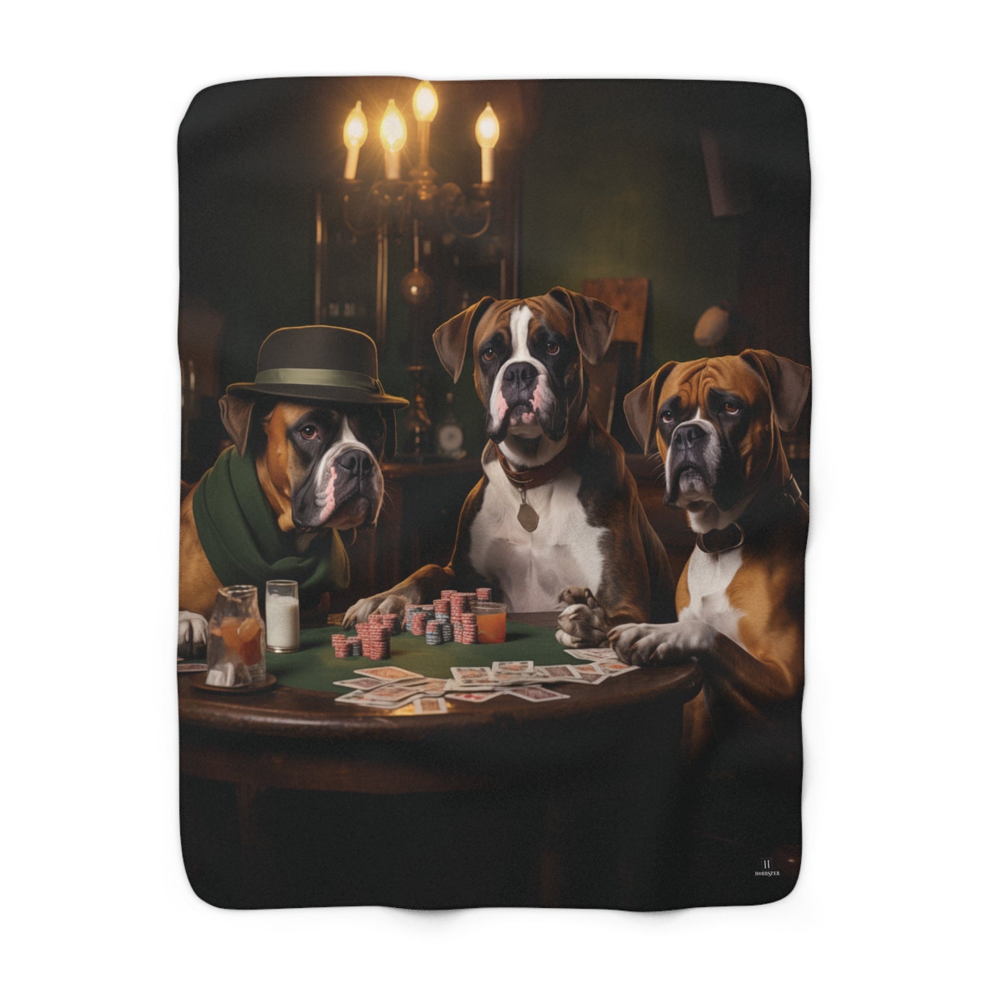 Sherpa Fleece Blanket with vintage Boxer dog design - Hobbster