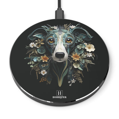 Spoke Wireless 10W Charger featuring a Greyhound Paper Quilling Design - Hobbster