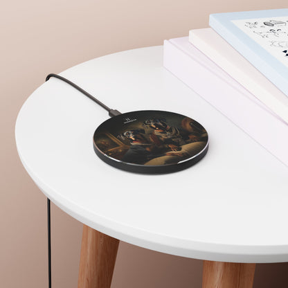 Spoke Wireless 10W Charger Featuring an Art Deco Doberman Design - Hobbster