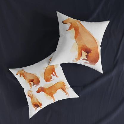 Square cushion with four Rhodesian Ridgebacks design - Hobbster