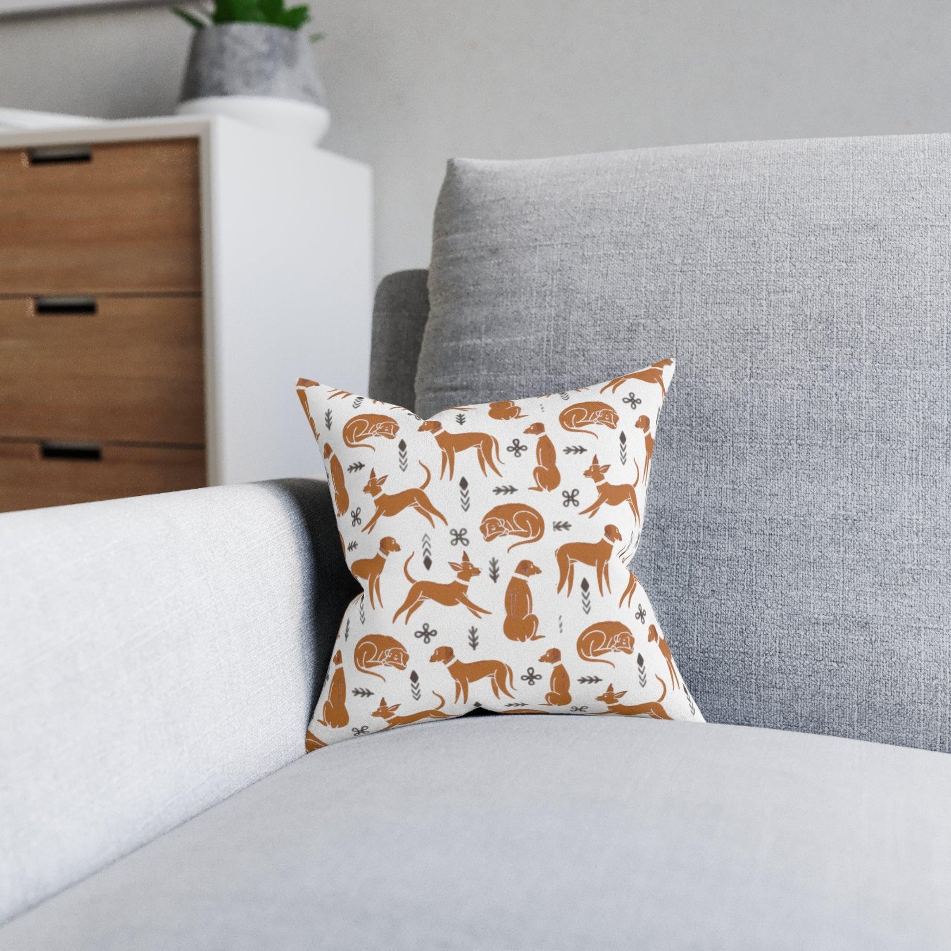 Square cushion with multiple Rhodesian Ridgebacks design - Hobbster