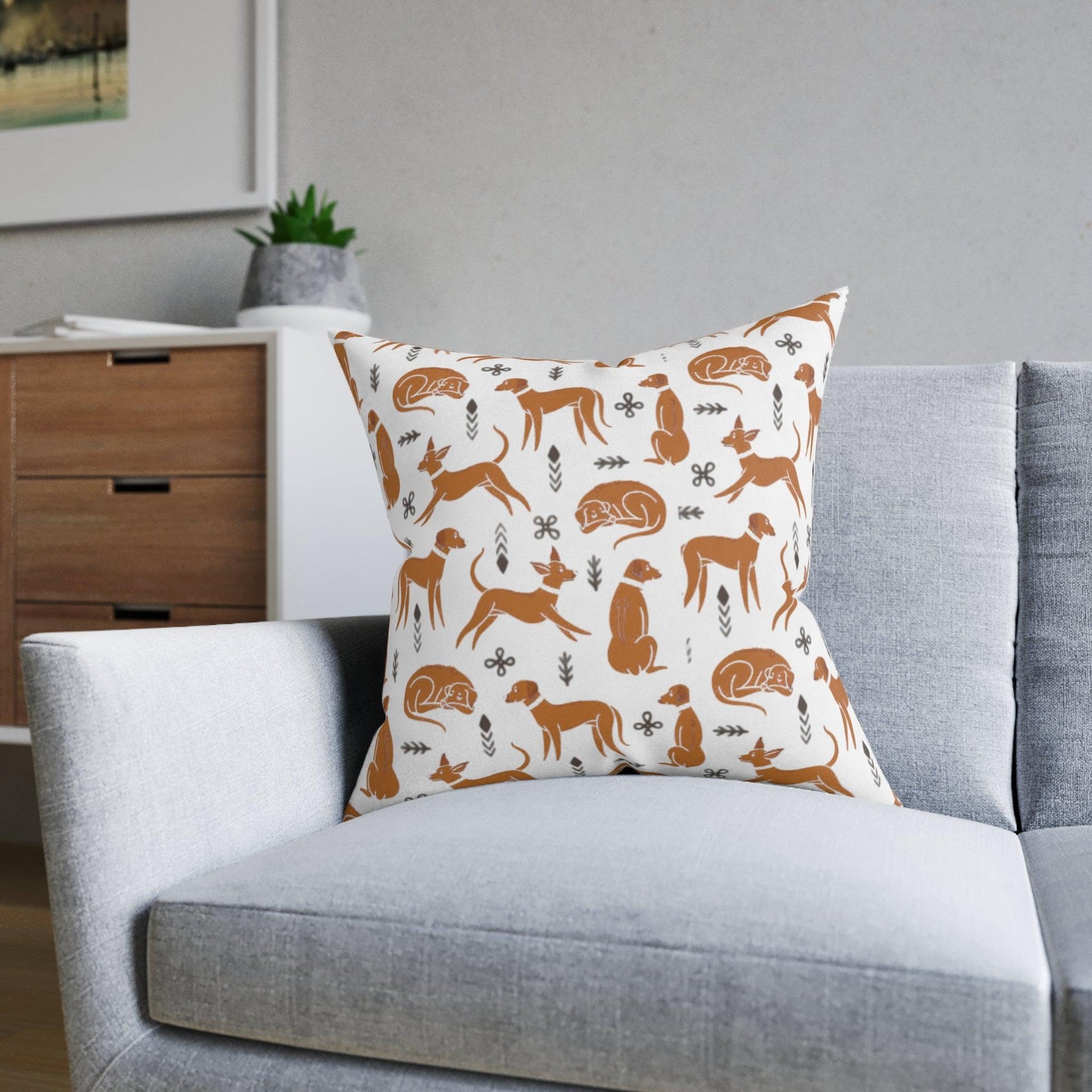 Square cushion with multiple Rhodesian Ridgebacks design - Hobbster