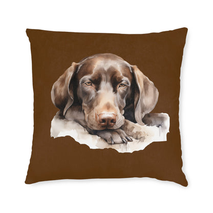 Square cushion with Vizsla Puppy Resting Design - Hobbster