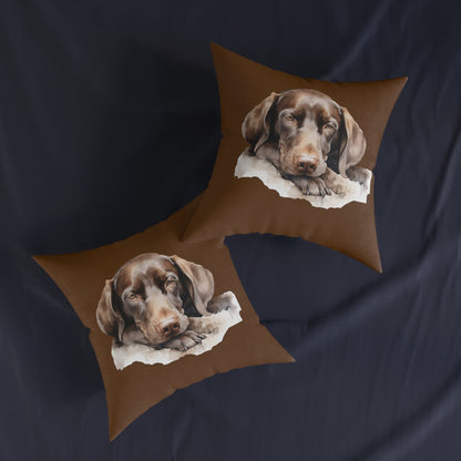 Square cushion with Vizsla Puppy Resting Design - Hobbster