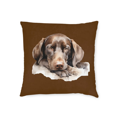 Square cushion with Vizsla Puppy Resting Design - Hobbster