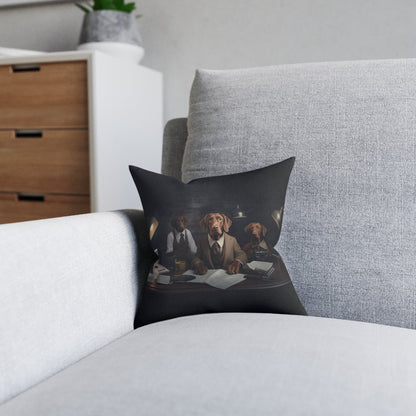 Square cushion with Vizslas at Work Design - Hobbster