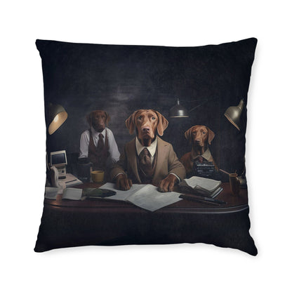 Square cushion with Vizslas at Work Design - Hobbster