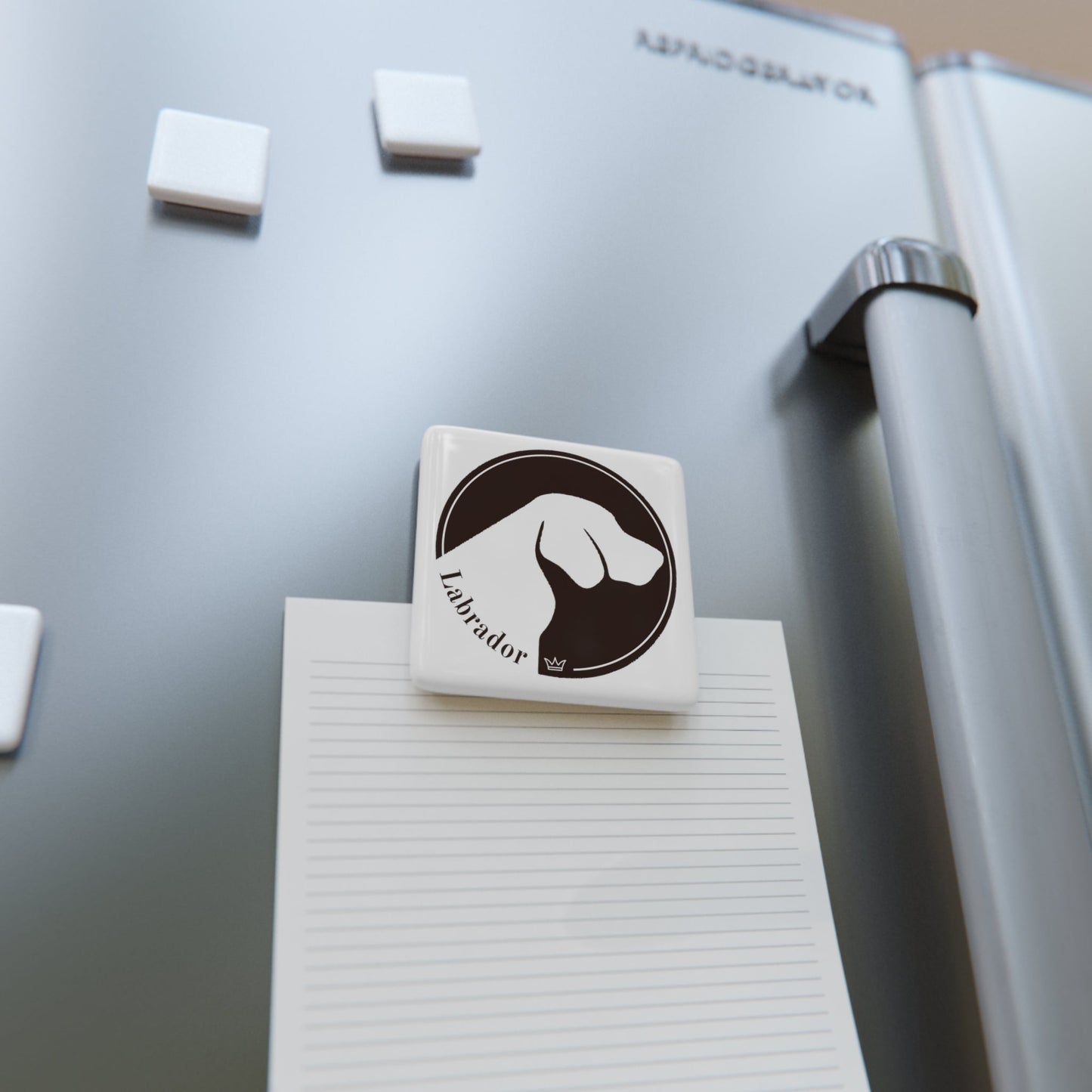 Square Porcelain Magnet featuring Labrador logo 2" x 2" - Hobbster