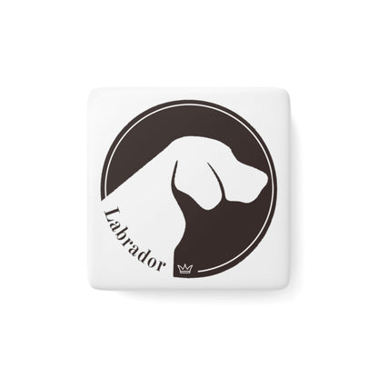 Square Porcelain Magnet featuring Labrador logo 2" x 2" - Hobbster