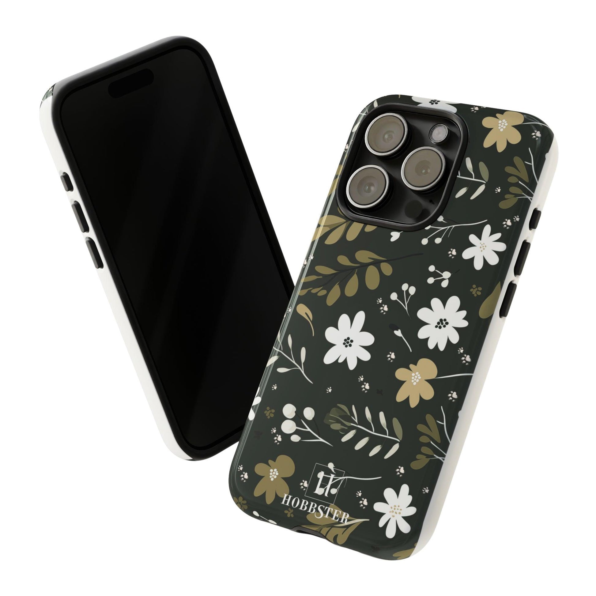 Toughened Mobile Cases featuring Boho Flower & Paw Print Design [for iPhone, Samsung and Google Pixel phones] - Hobbster