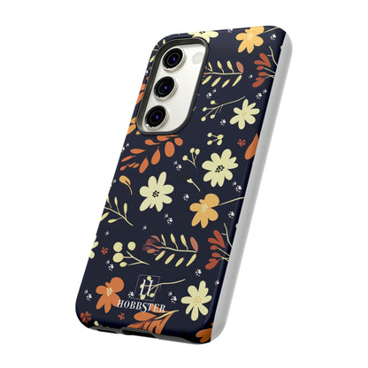 Toughened Mobile Phone Case featuring Boho Flowers & Paw Prints Design[for iPhone, Samsung and Google Pixel phones]