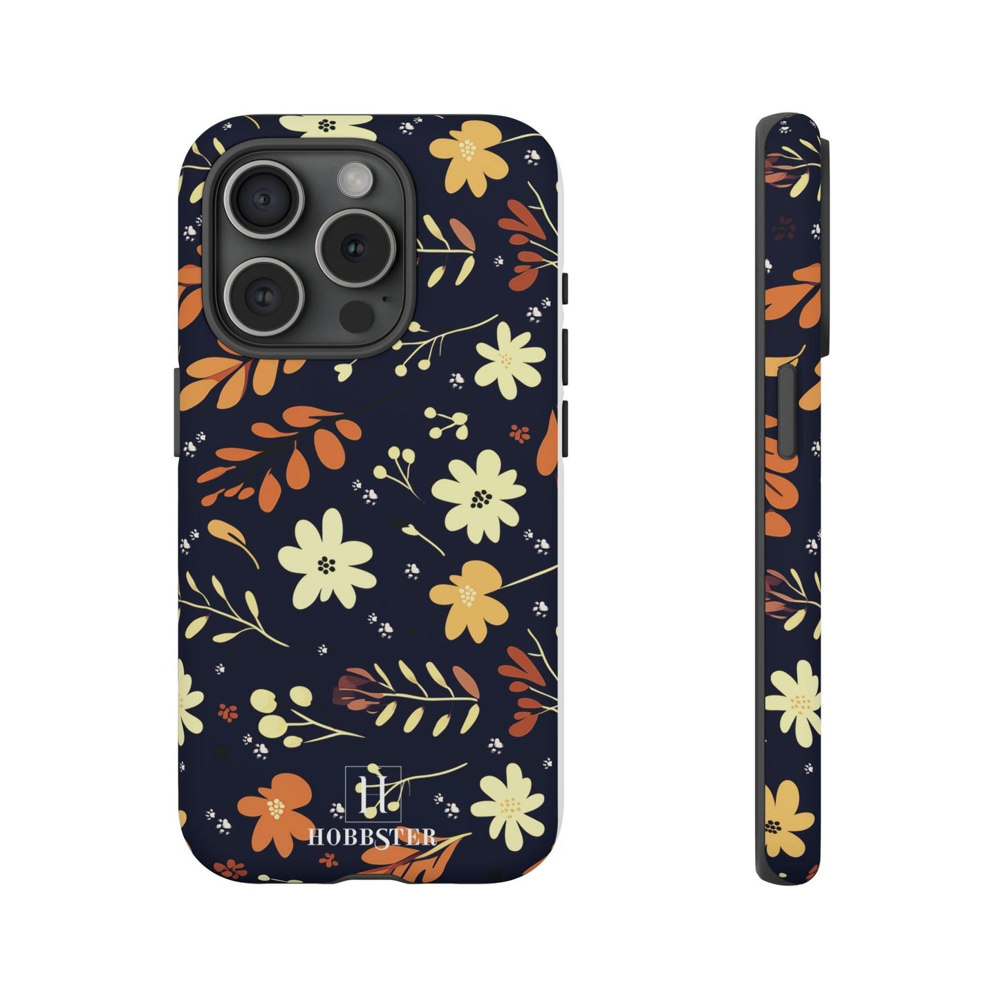 Toughened Mobile Phone Case featuring Boho Flowers & Paw Prints Design[for iPhone, Samsung and Google Pixel phones]