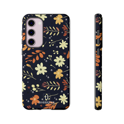 Toughened Mobile Phone Case featuring Boho Flowers & Paw Prints Design[for iPhone, Samsung and Google Pixel phones]