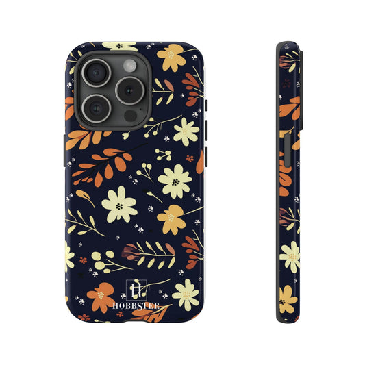 Toughened Mobile Phone Case featuring Boho Flowers & Paw Prints Design[for iPhone, Samsung and Google Pixel phones]