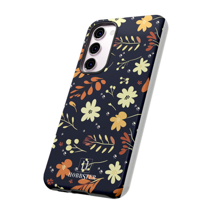 Toughened Mobile Phone Case featuring Boho Flowers & Paw Prints Design[for iPhone, Samsung and Google Pixel phones]