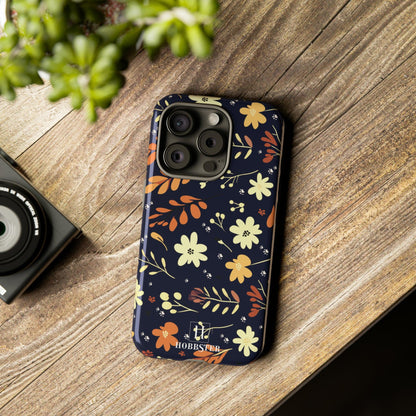 Toughened Mobile Phone Case featuring Boho Flowers & Paw Prints Design[for iPhone, Samsung and Google Pixel phones]