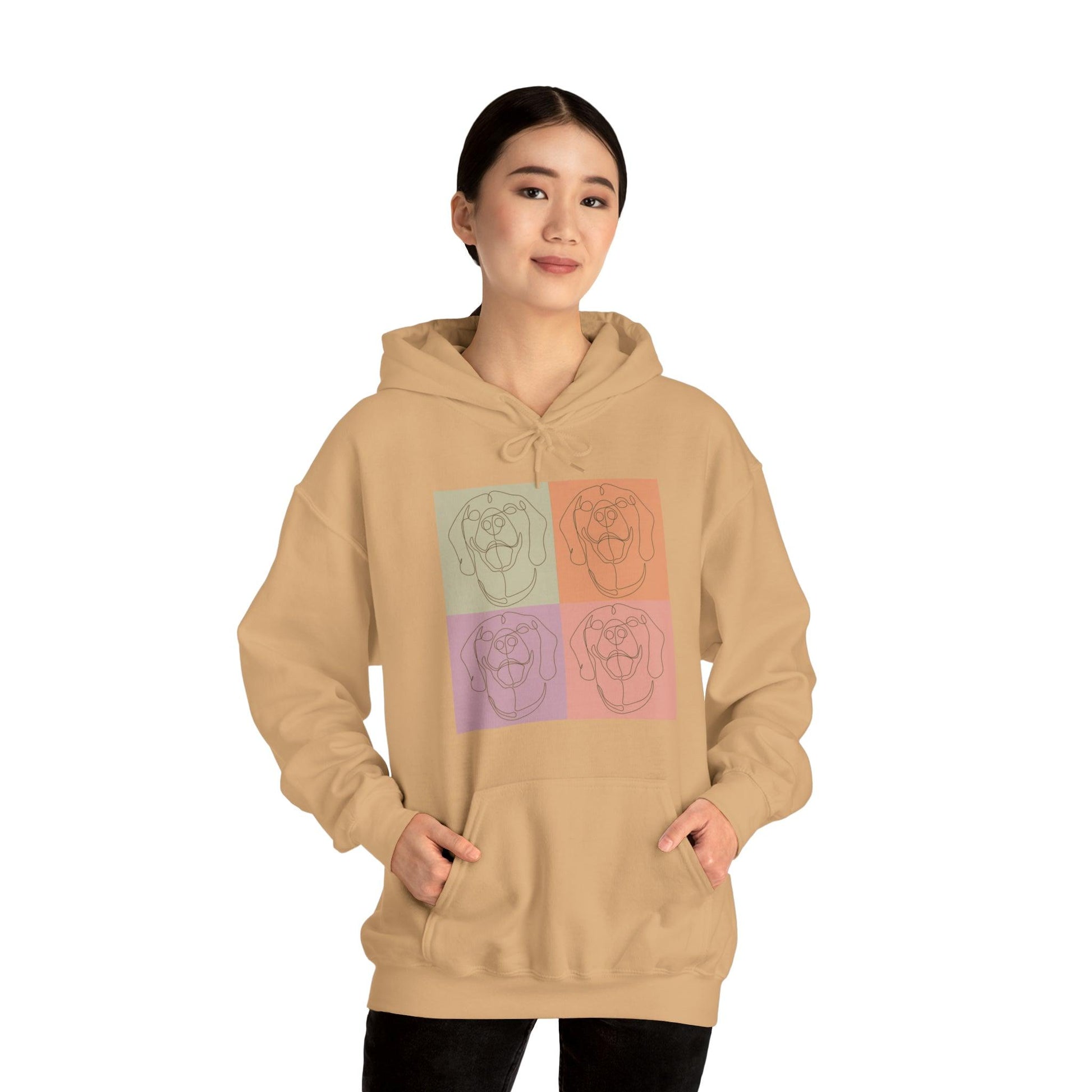 Unisex Heavy Blend™ Hooded Sweatshirt with Rhodesian Ridgeback Tile Effect Design - Hobbster