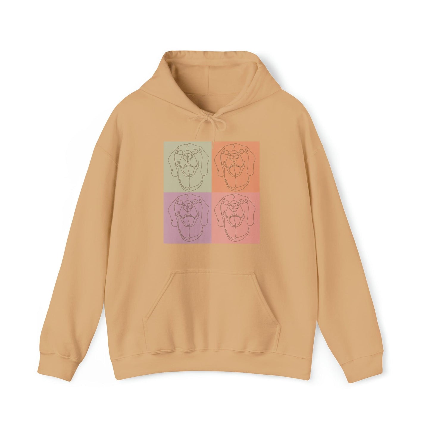 Unisex Heavy Blend™ Hooded Sweatshirt with Rhodesian Ridgeback Tile Effect Design - Hobbster