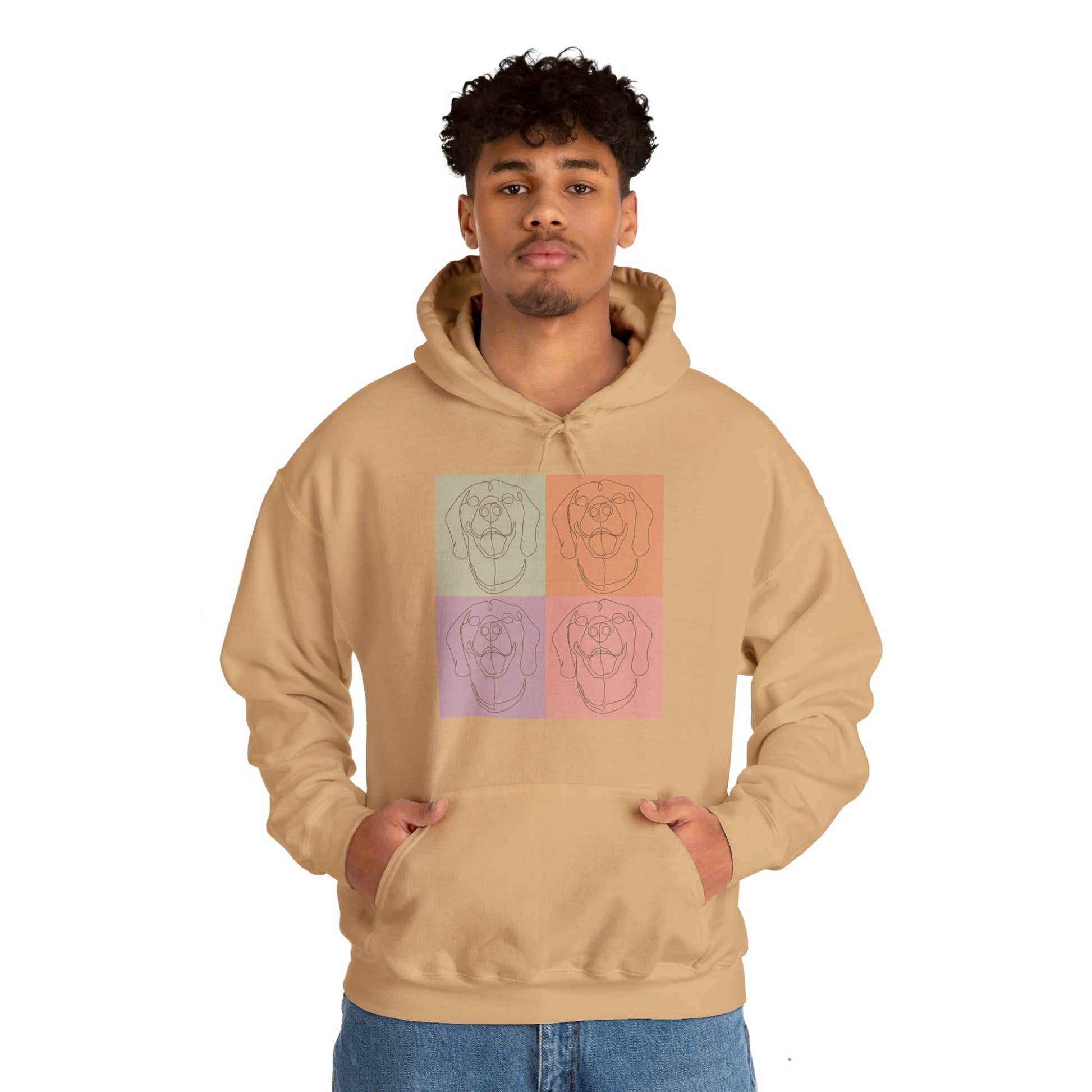 Unisex Heavy Blend™ Hooded Sweatshirt with Rhodesian Ridgeback Tile Effect Design - Hobbster