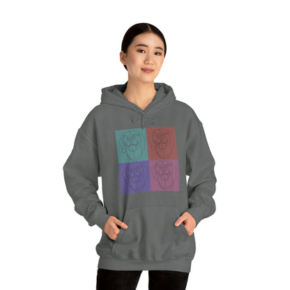 Unisex Heavy Blend™ Hooded Sweatshirt with Rhodesian Ridgeback Tile Effect Design - Hobbster