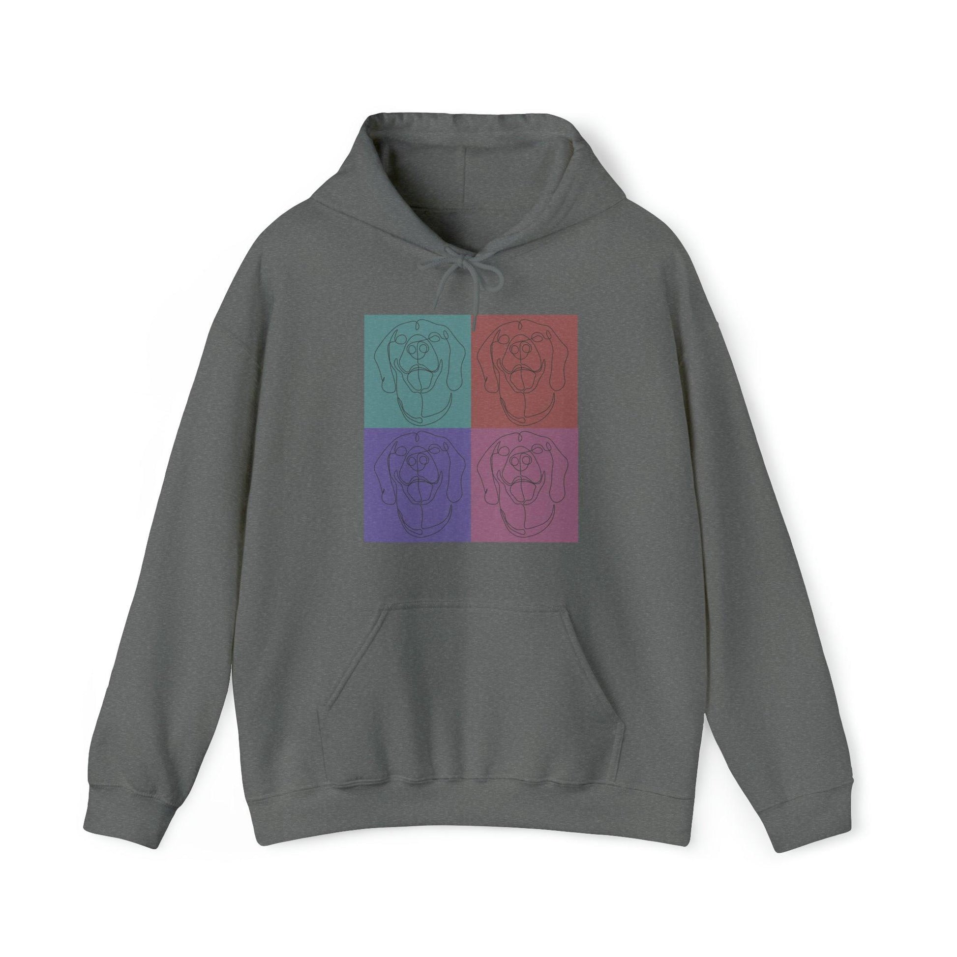 Unisex Heavy Blend™ Hooded Sweatshirt with Rhodesian Ridgeback Tile Effect Design - Hobbster