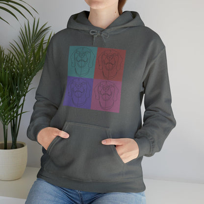 Unisex Heavy Blend™ Hooded Sweatshirt with Rhodesian Ridgeback Tile Effect Design - Hobbster