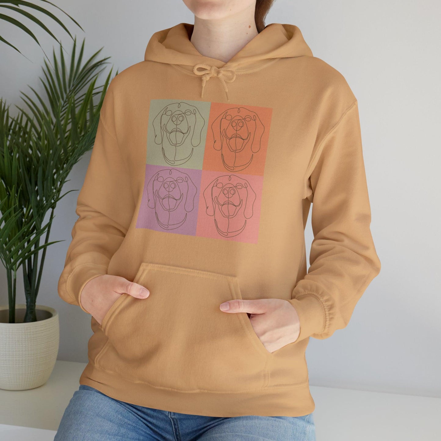 Unisex Heavy Blend™ Hooded Sweatshirt with Rhodesian Ridgeback Tile Effect Design - Hobbster