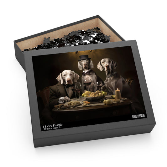 Weimaraner vintage design Jigsaw Puzzle (252 or 500-Piece) - Hobbster