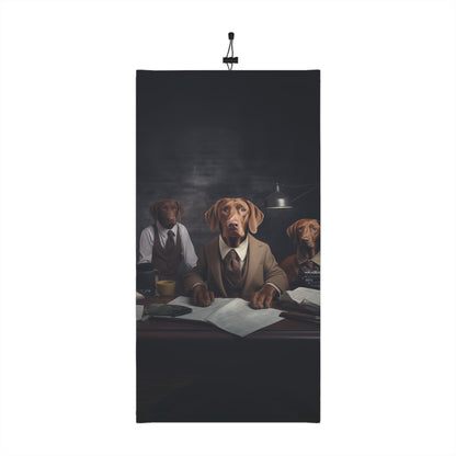 Winter Neck Gaiter With Drawstring featuring vintage Vizsla dog design [17.5" x 9.5"] - Hobbster